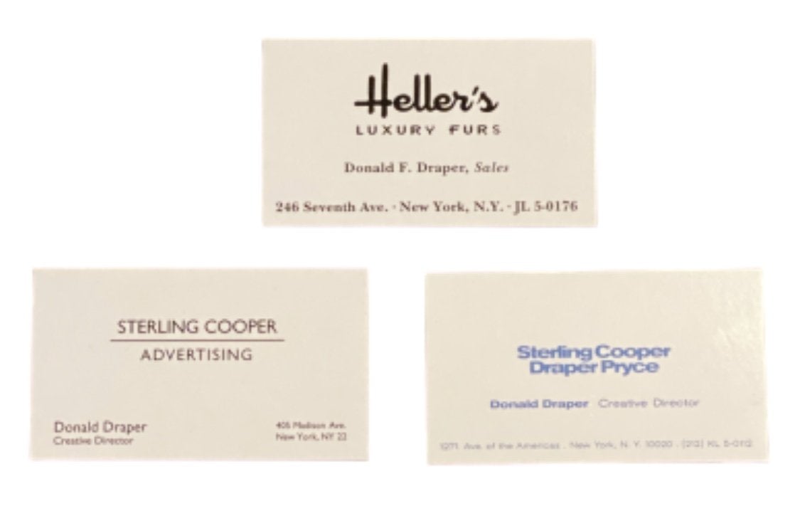 MAD MEN: Don Draper's Business Cards Trifecta (3)