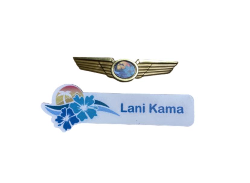 SILICON VALLEY: Hawaiian Airlines Name Tag & Pilot Wings