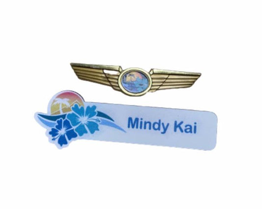 SILICON VALLEY: Hawaiian Airlines Name Tag & Pilot Wings