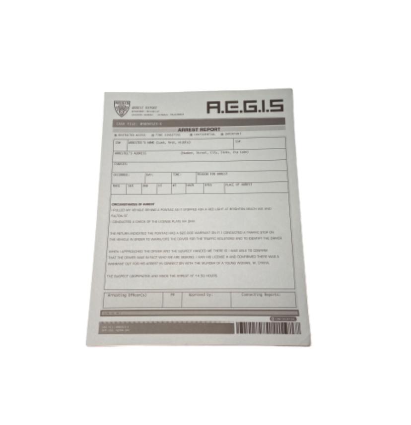 THE TICK: A.E.G.I.S Arrest Report