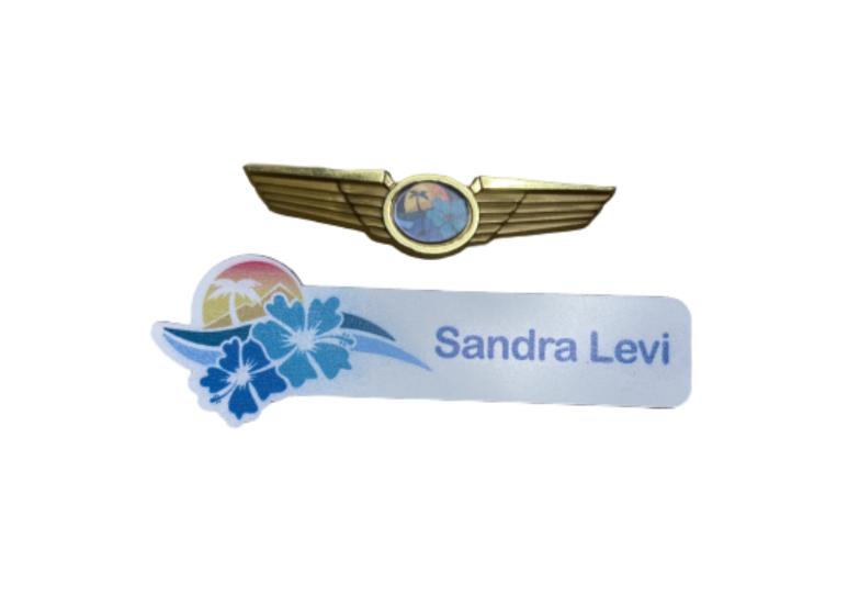 SILICON VALLEY: Hawaiian Airlines Name Tag & Pilot Wings