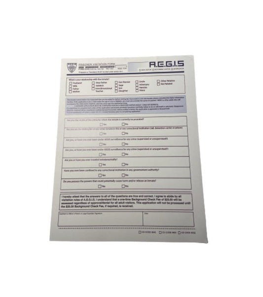 THE TICK: A.E.G.I.S Prisoner Visitation Form #43453