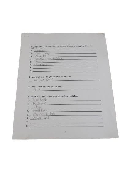 MAD MEN: Sally's Female Questionaire