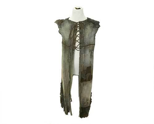 Salem: Quiet Girl's Canvas Off-White Dirtied Patchwork Dress
