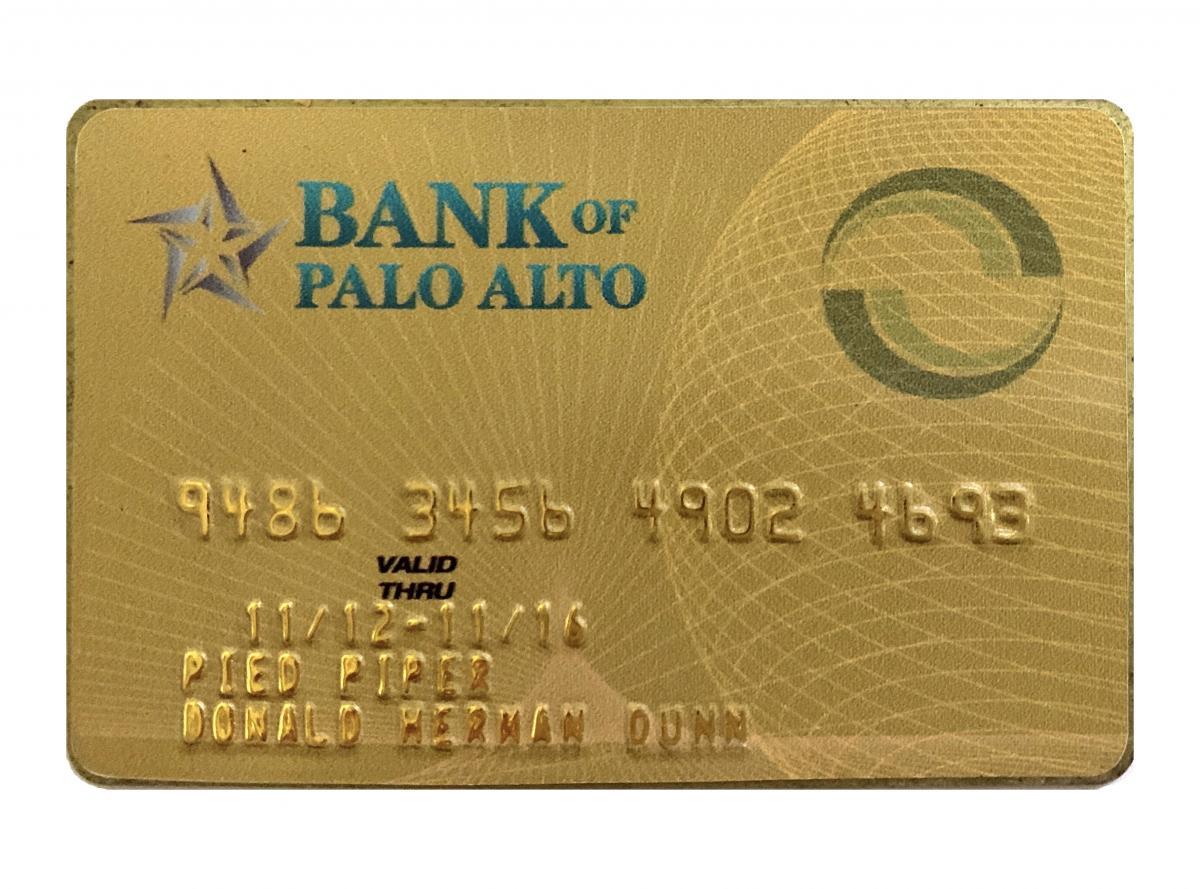Jared's "Donald Herman Dunn" Pied Piper Credit Card