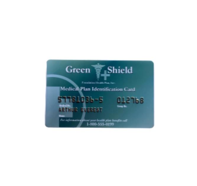 THE TICK: Arthur's  Green Shield Medical Plan ID Card
