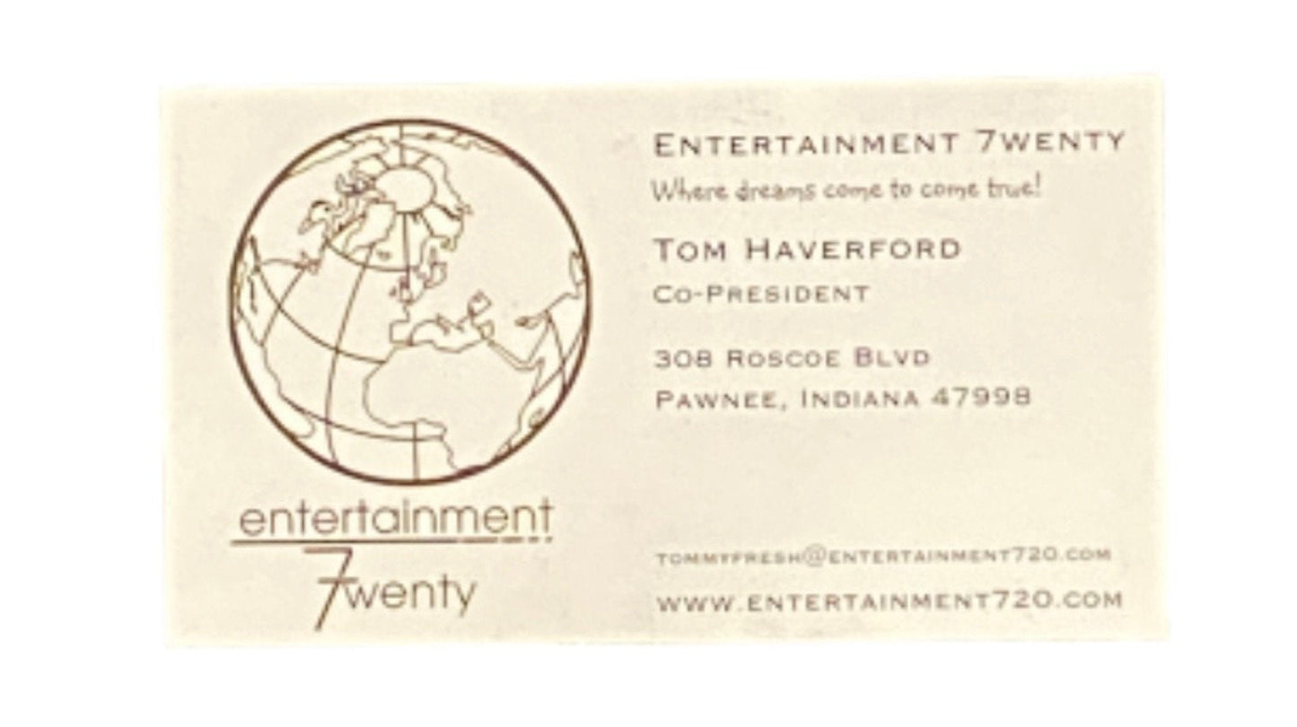 PARKS AND RECREATION: Tom's HUGO BOSS Red Stripe White 7Twenty Business Card