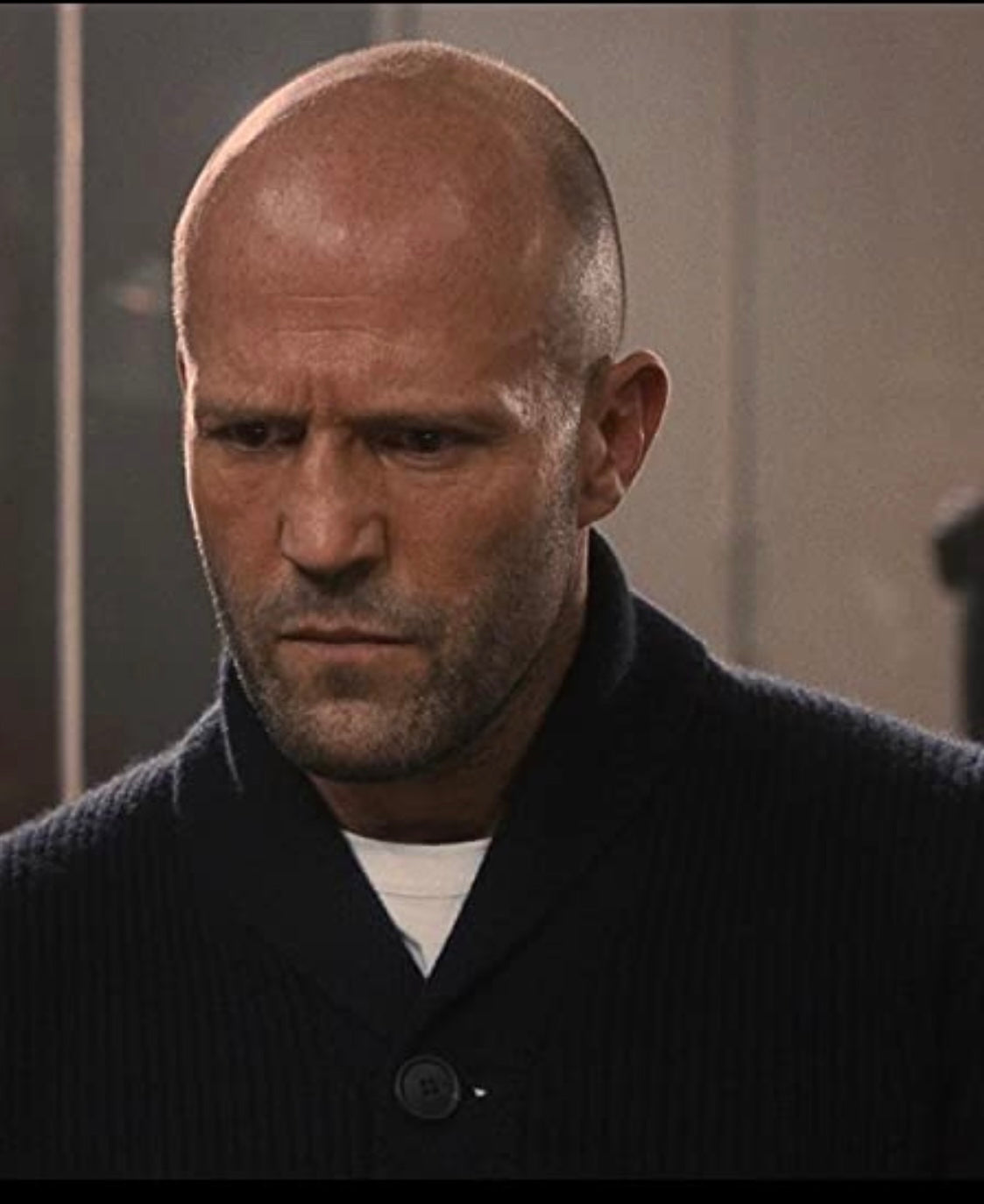 WRATH OF MAN: “H” HERO Thom Sweeney Blue Knit Button Cardigan Sweater (1 of 1).