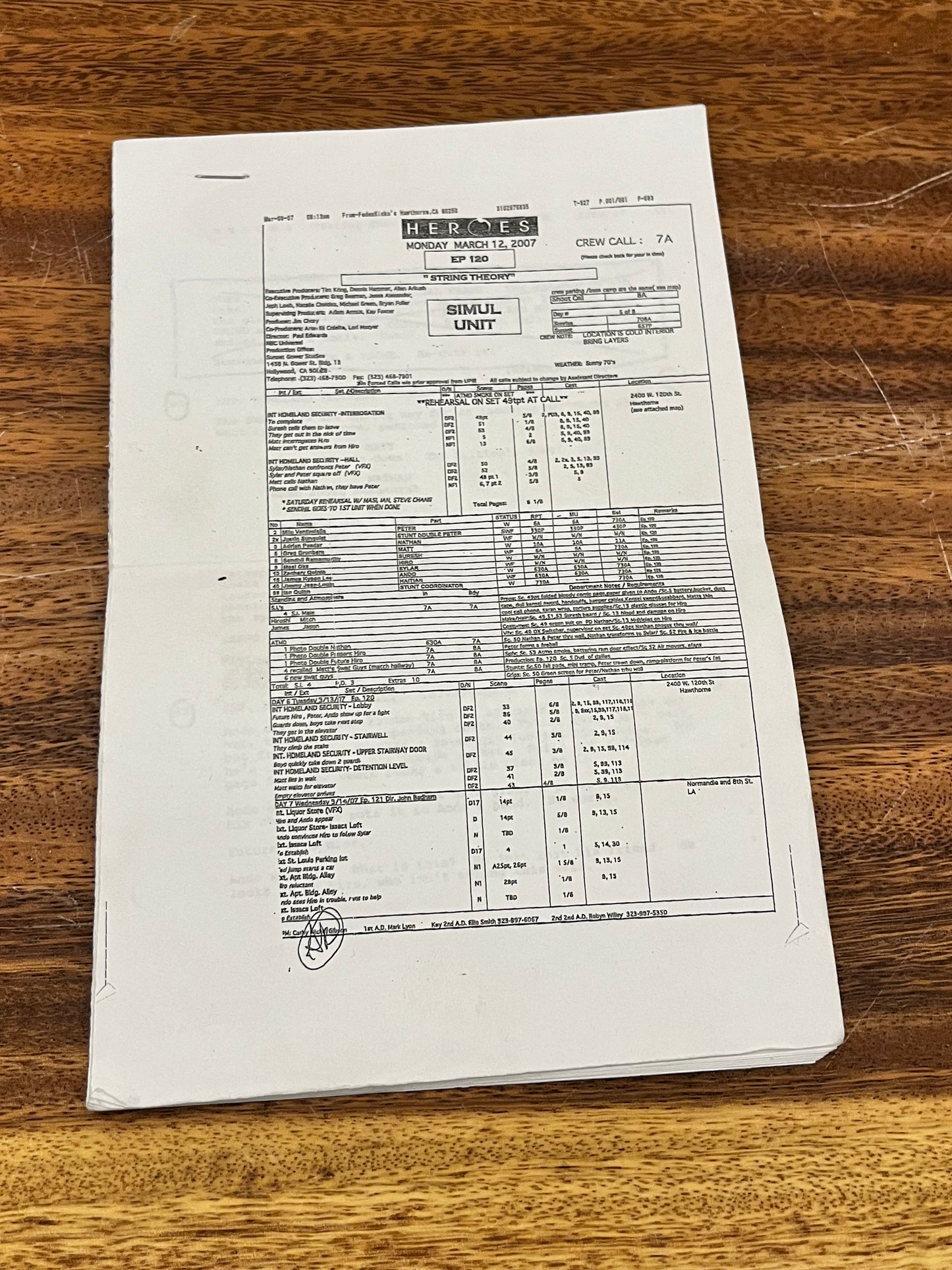 HEROES: Clair Bennet's Script