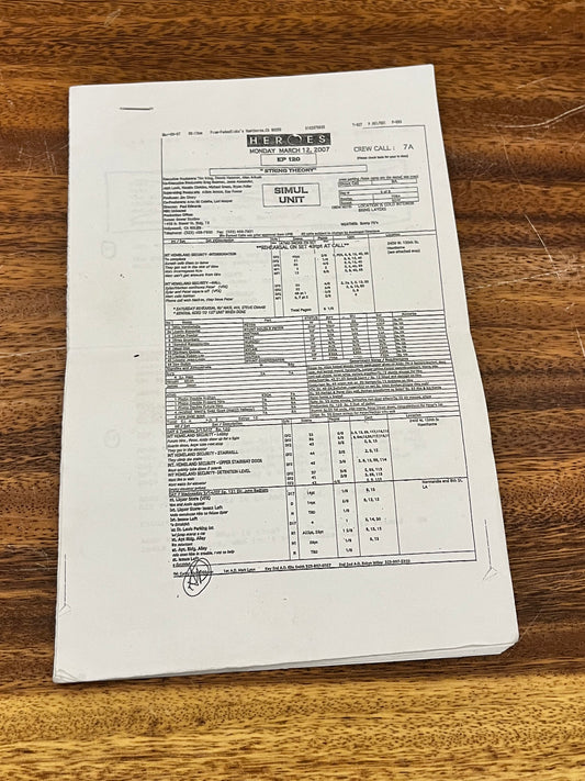 HEROES: Clair Bennet's Script