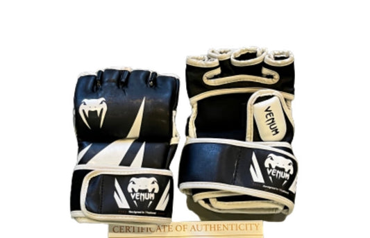 THE GENTLEMEN: Ernie’s White and Black Venom MMA Outfit Gloves