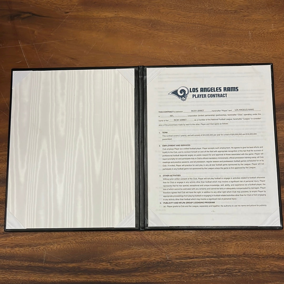 BALLERS: Ricky's Episode 409 Framed LA Rams Contract
