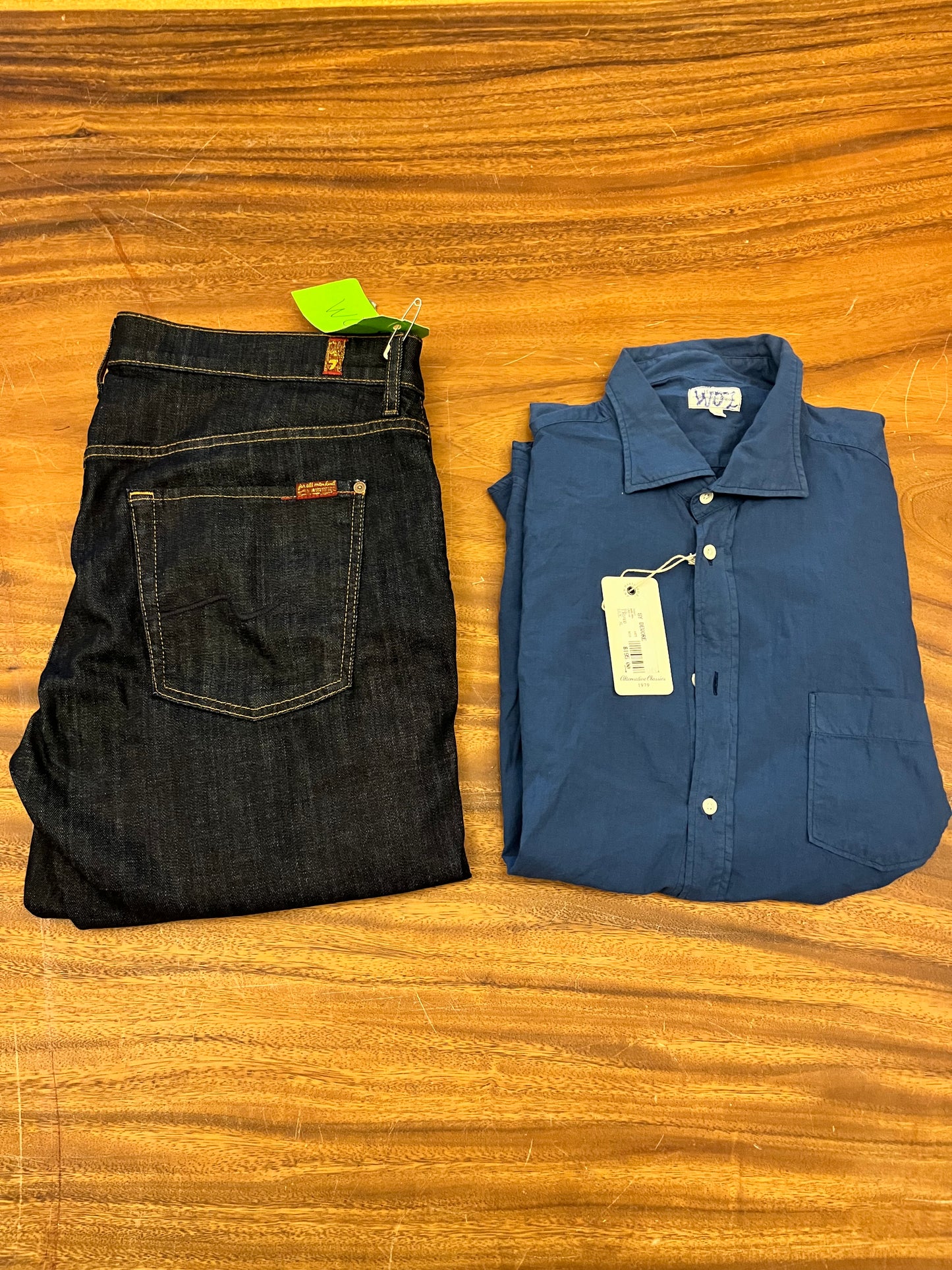 SHADES OF BLUE: Woz's HARTFORD Blue Designer Long Sleeve Shirt (XL)