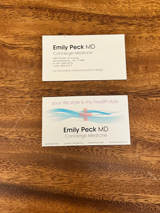 Royal Pains: Emily Peck's Concierge Medicine Business Cards (2)