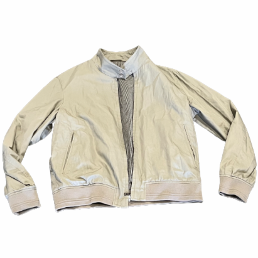 WRATH OF MAN: “H” HERO ACADEMY M.T.O. Beige Cotton And Harrington Lining Custom Made Jacket