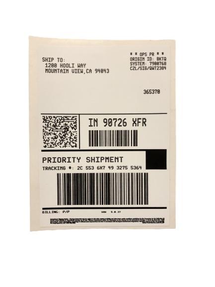 SILICON VALLEY: Hooli Shipping Label