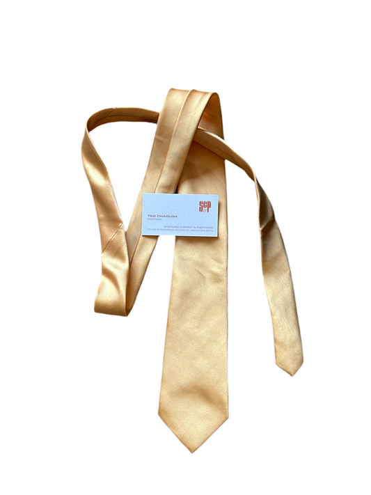 MAD MEN: Ted Chaough 1960s Vintage Yellow Necktie & Business Card