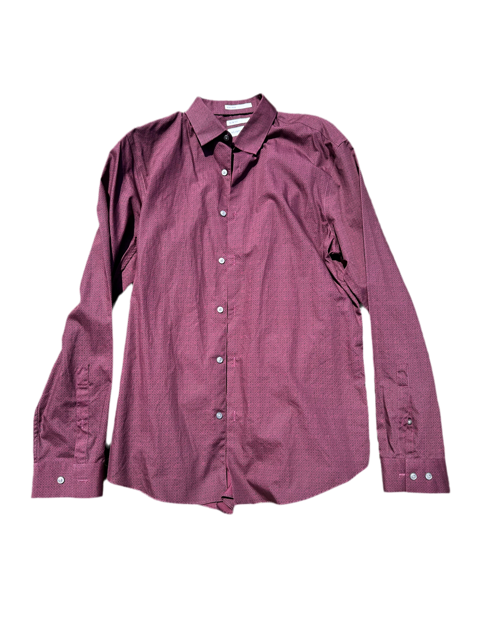 calibrate dress shirt Calibrate Trim Fit Stretch No-Iron Solid Dress Shirt In Purple Spray - 62% Off