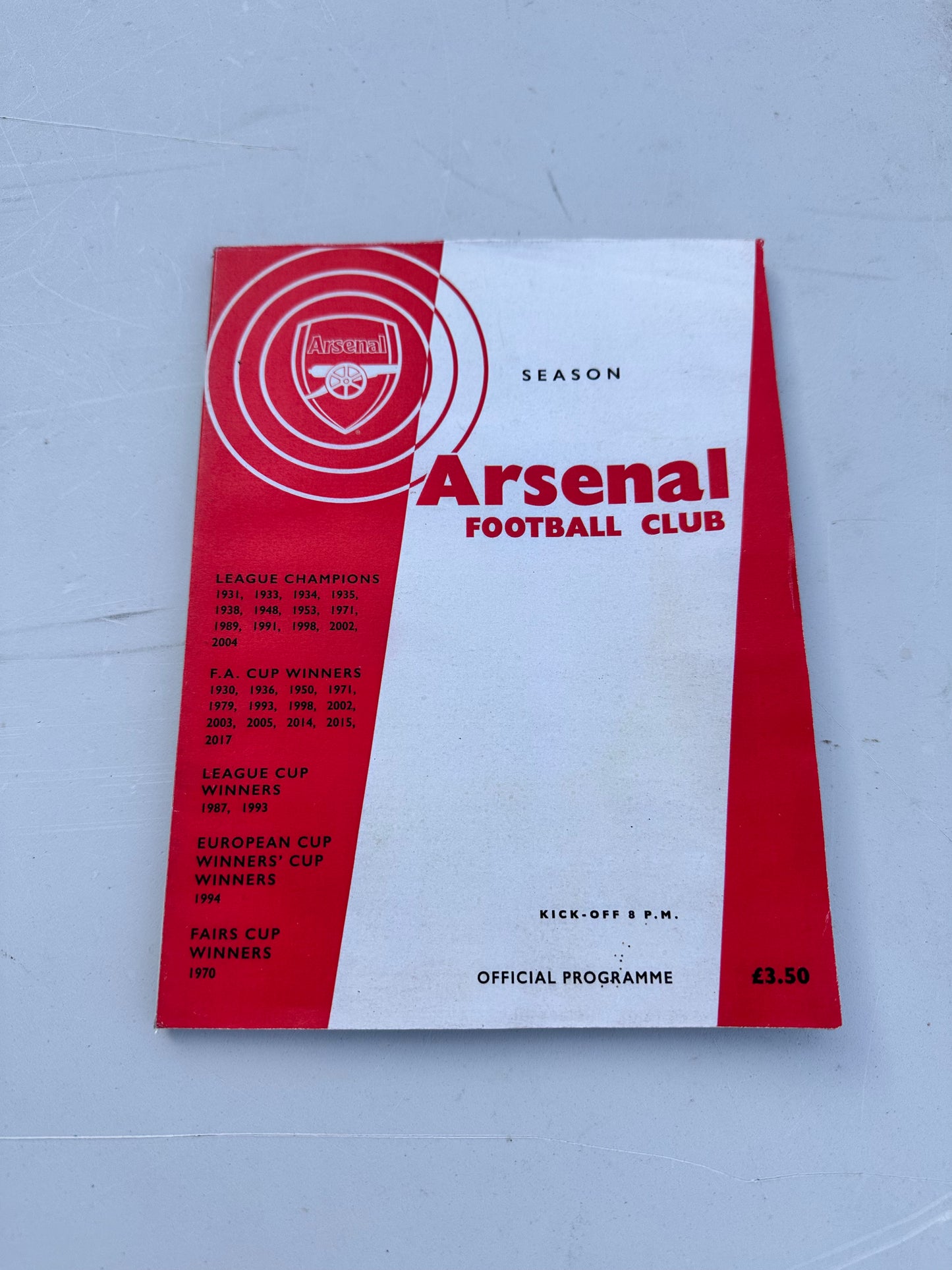 THE GENTLEMEN: Arsenal Football Program