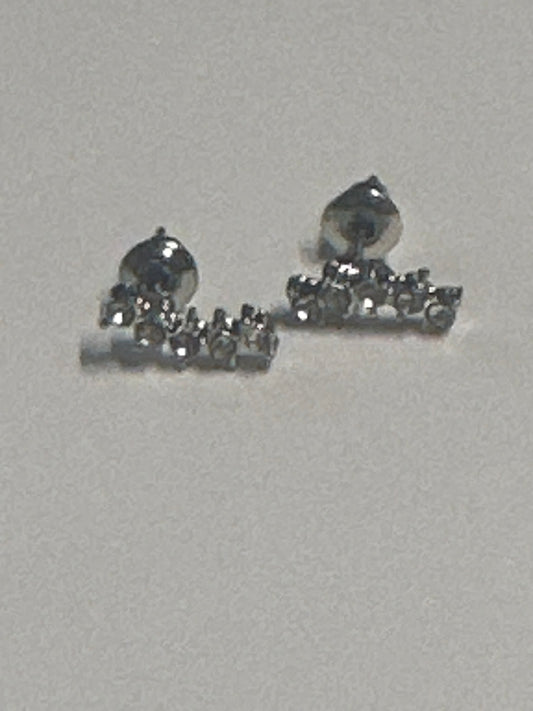 THE OFFICE: Pam Beesly's Silver semi-bend bar faux Diamond Earrings