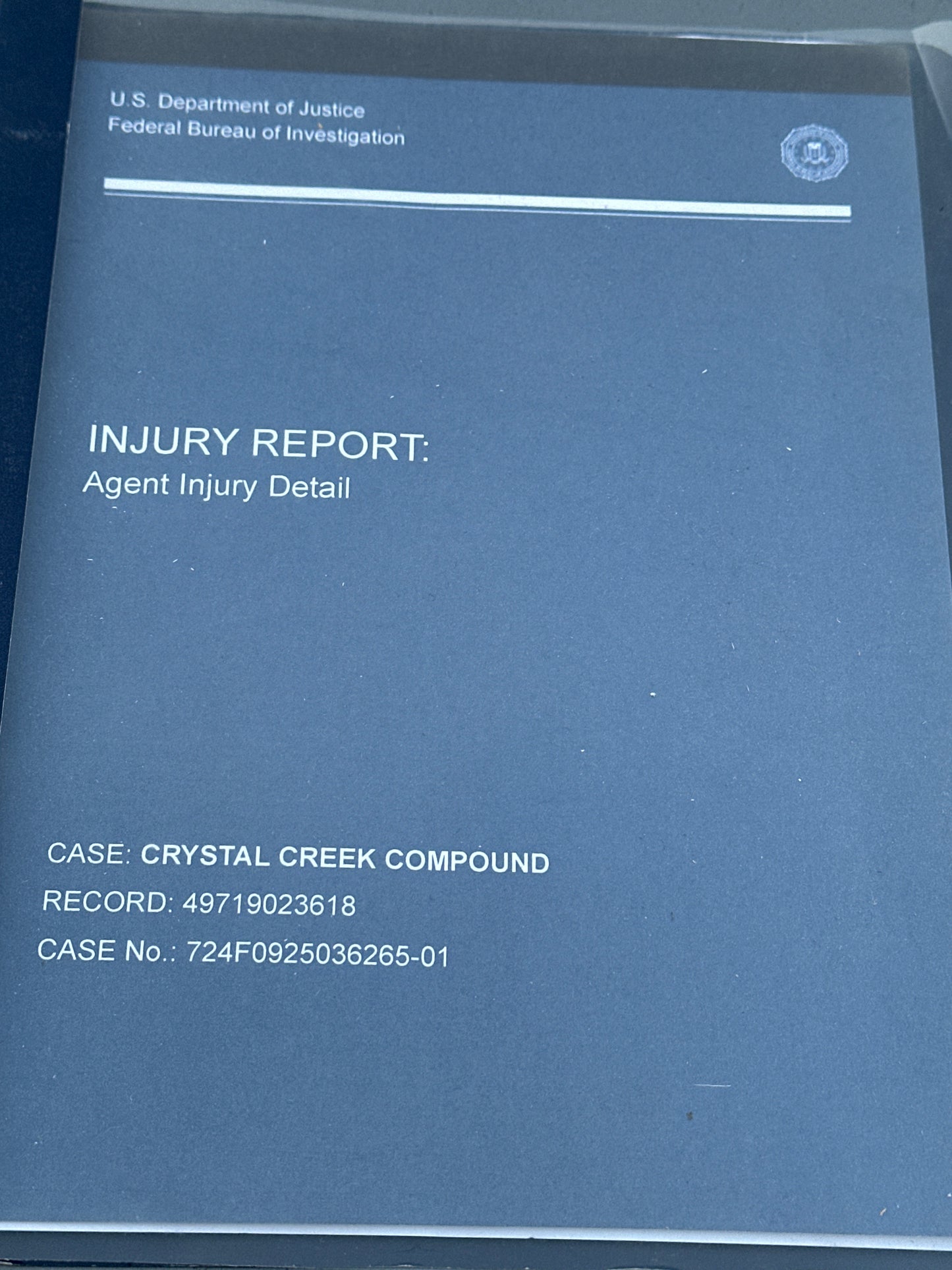 BONES: Agent Booth’s Ep. 824 HERO FBI Injury Report Prop