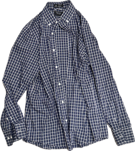NEW GIRL: Winston Schmidt’s Nordstrom Blue and White plaid Button down Shirt (L)