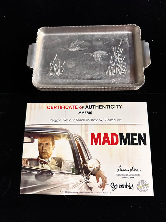 MAD MEN: Peggy Olson's 1960s 6 tin trays with Geese Art