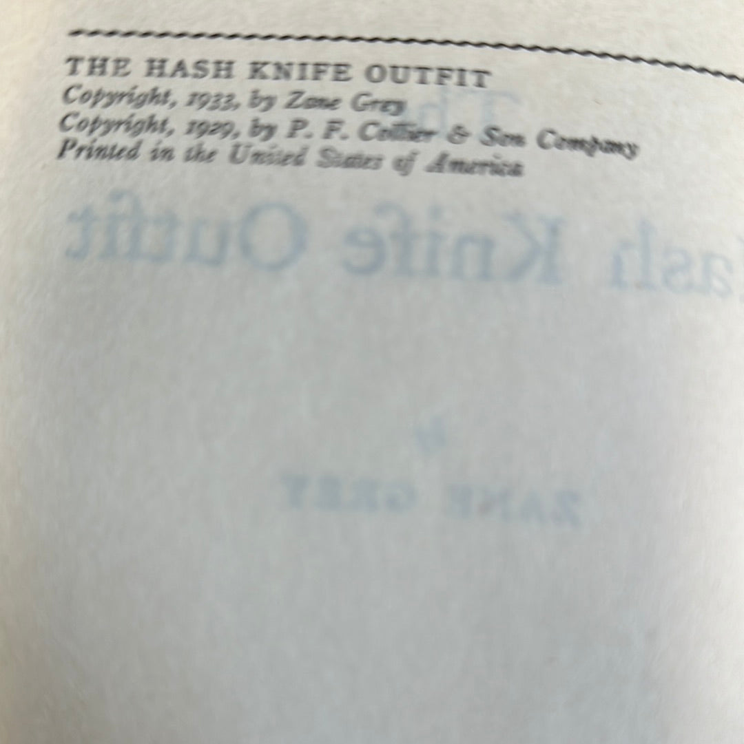 BOARDWALK EMPIRE: Richard Harrow's “The HASH KNIFE OUTFIT” by Zane Grey HERO Book