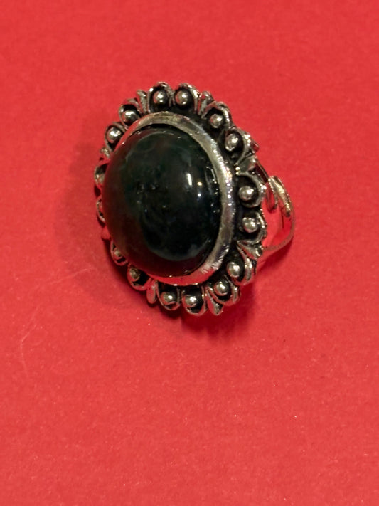 MAD MEN: Megan Draper Mid-Century adjustable silver Stone Ring