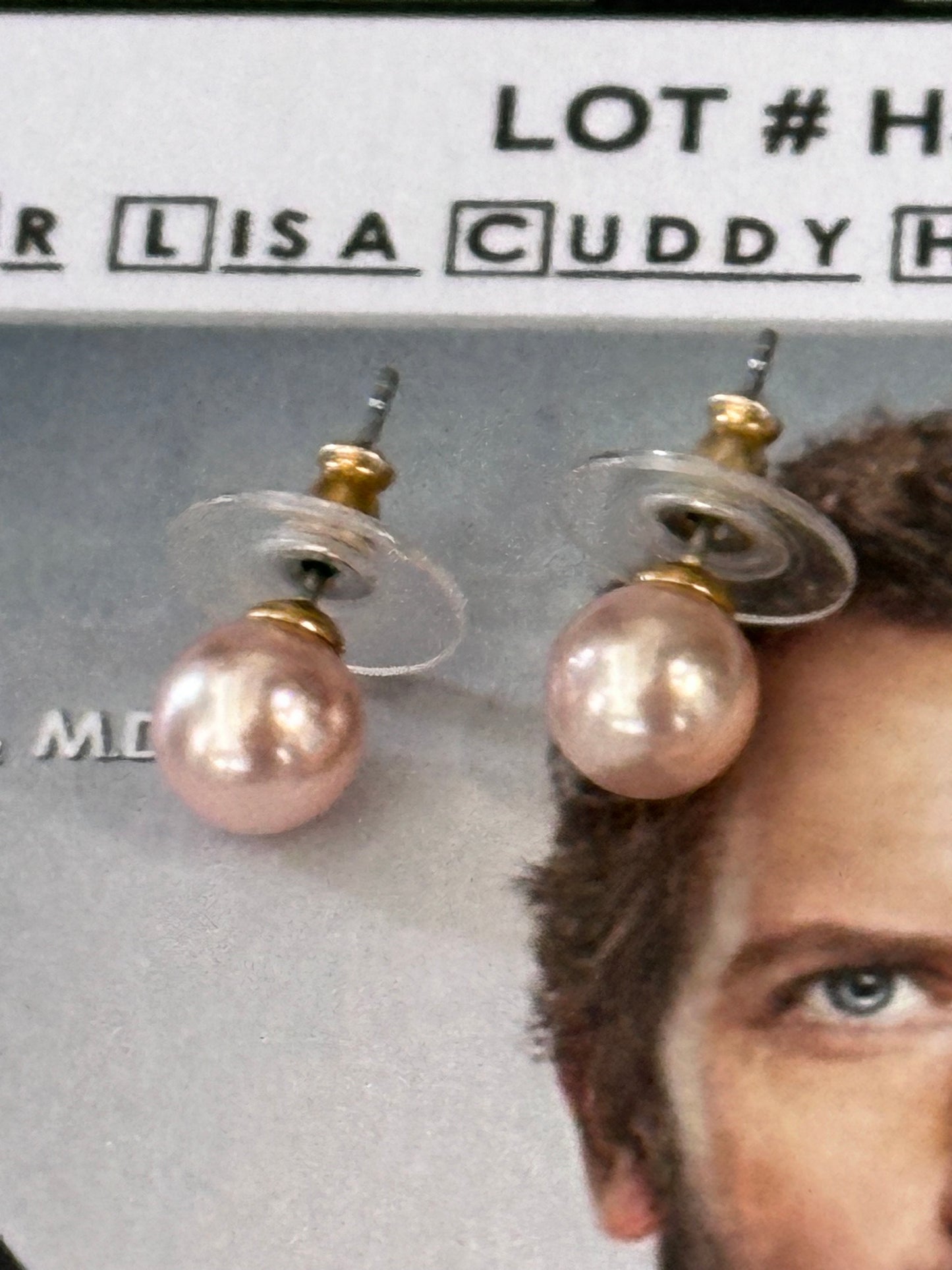 HOUSE: Dr Lisa Cuddy HERO Pink Pearl Earrings