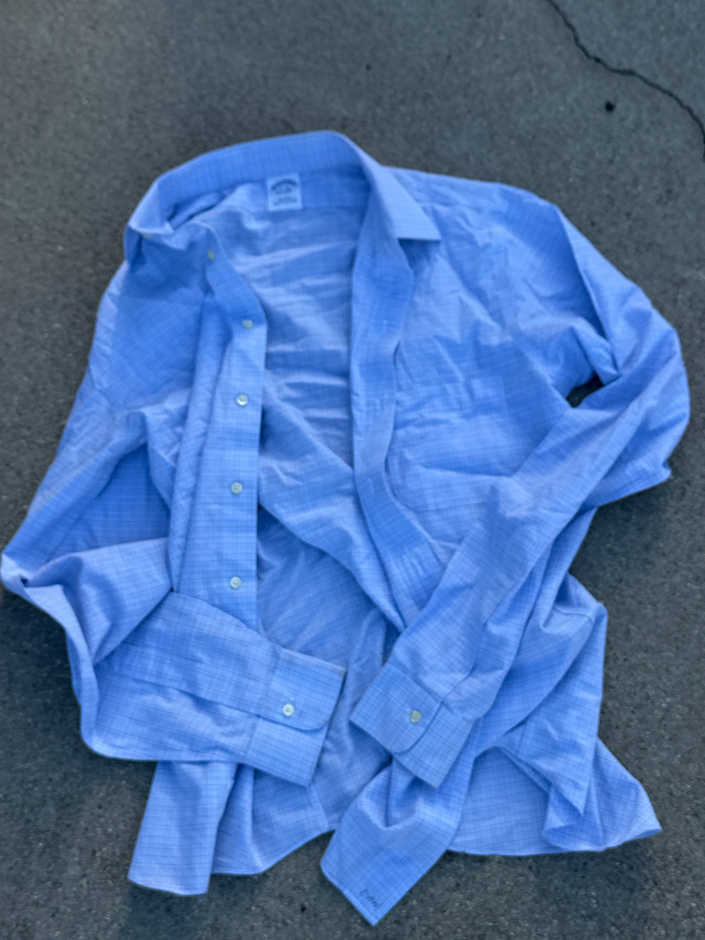 VEEP: Reed Scott “Dan Egan” HERO BROOKS BROTHERS Blue and White, Purple plaid Button Up Shirt (16/36)