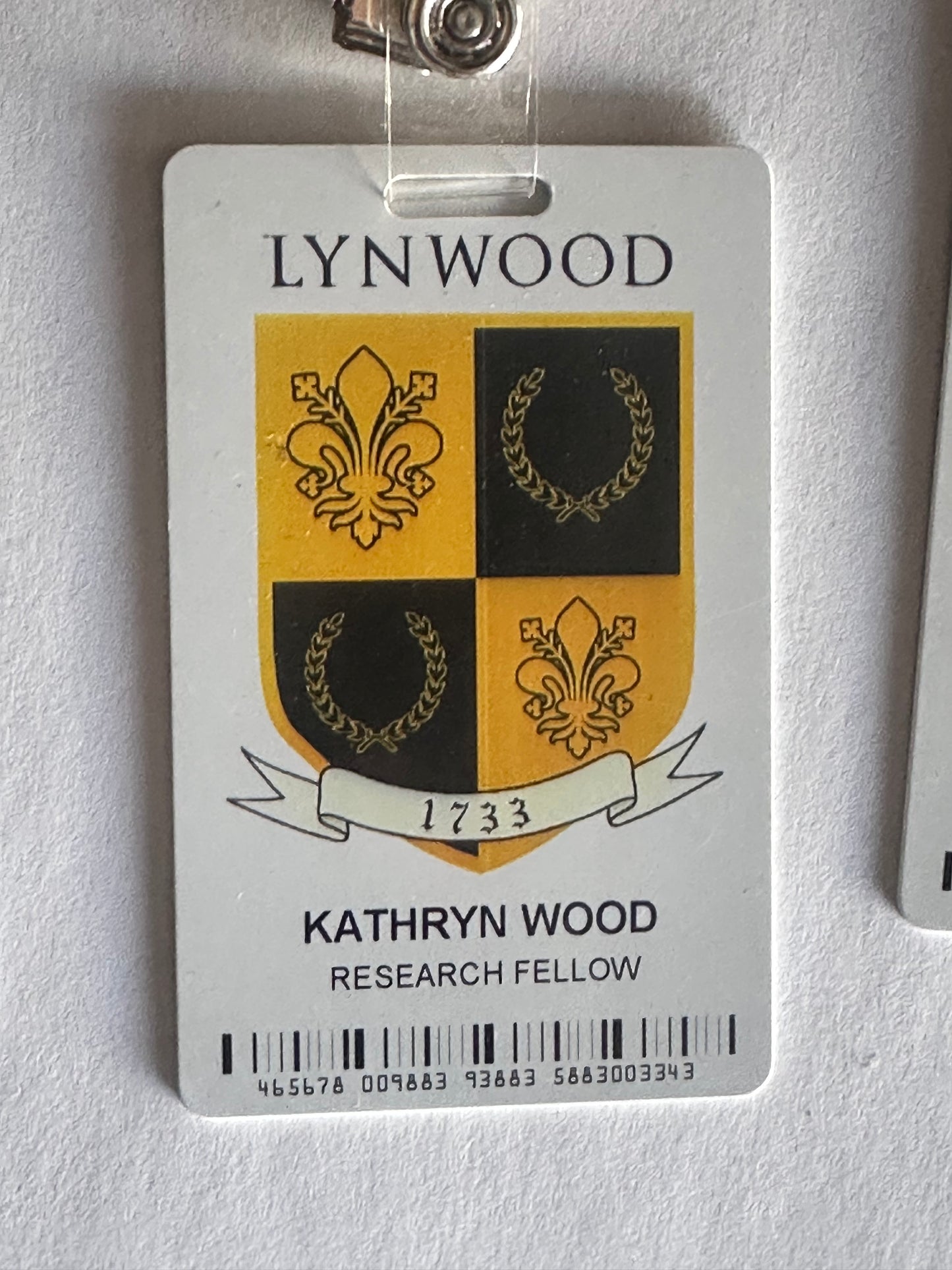 BONES: HERO Lynwood Research Fellow Badges from Season 11 Episode 16