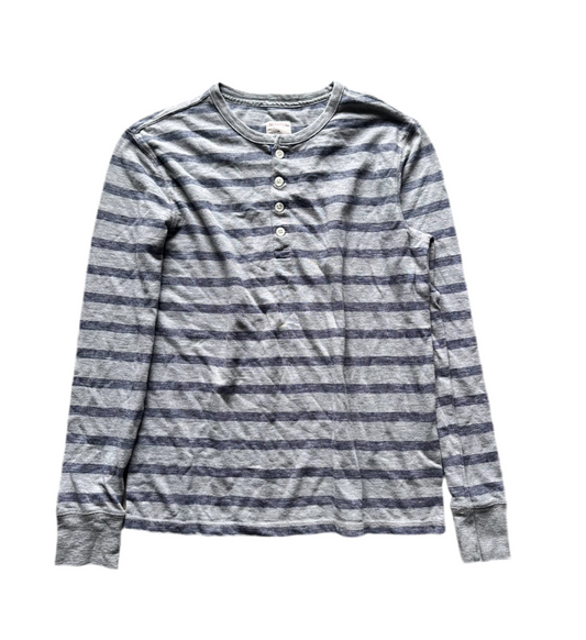 SILICON VALLEY: Gilfoyle's HERO Merona Blue and Grey Striped Long Sleeve Shirt (M)