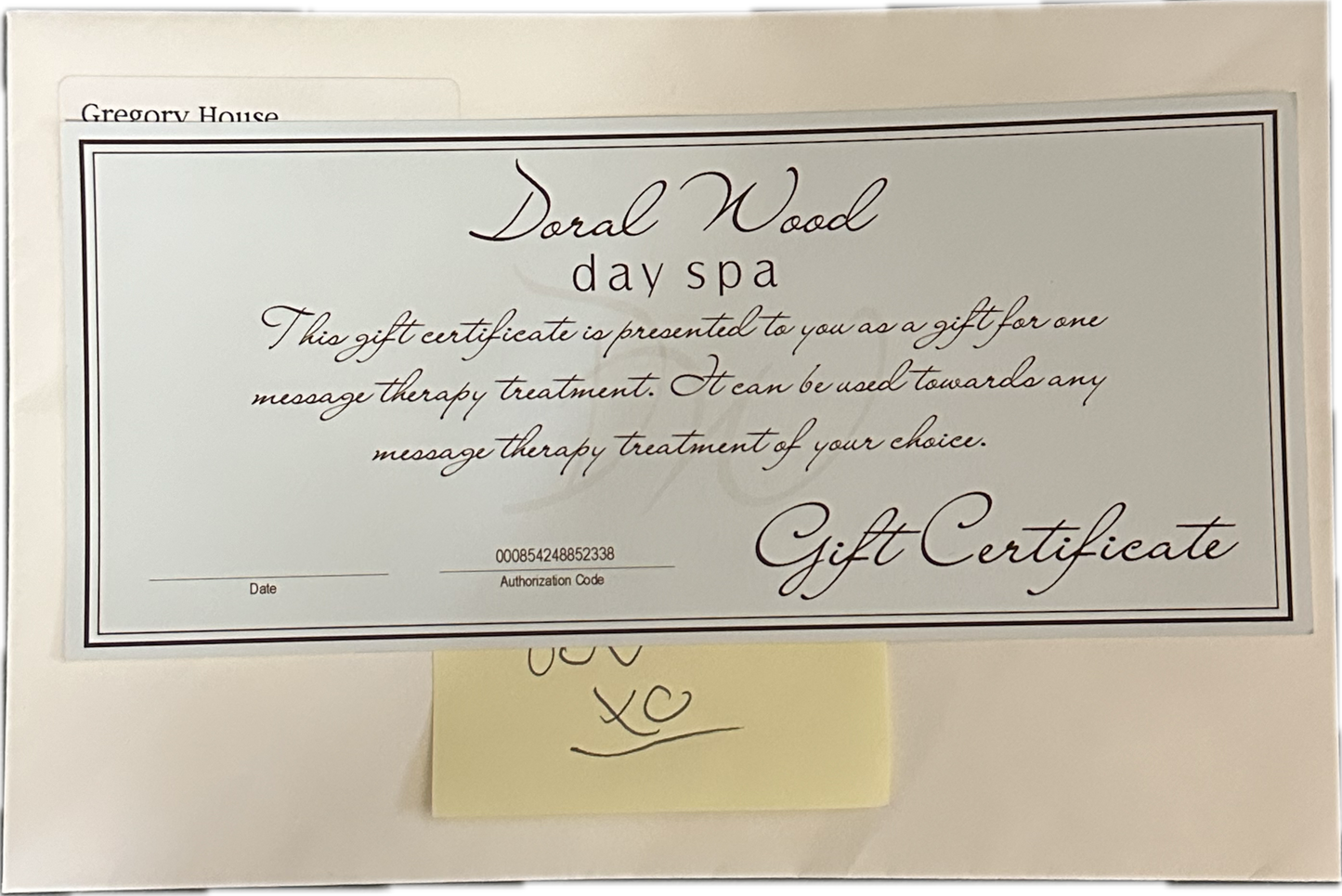 HOUSE: Dr Gregory House HERO Day Spa Gift card for Cuddy