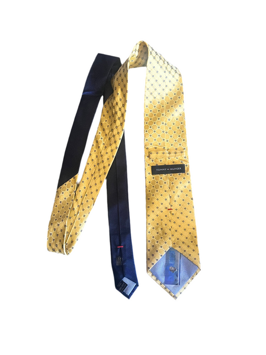 BALLERS: Charles HERO Hilfiger Yellow and Blue Necktie