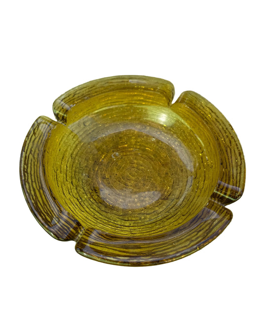 MAD MEN: Don Draper 1960s Round Italian yellow Glass Ashtray from Ossing Home & Business Card