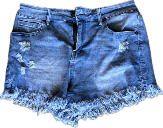 The Mindy Project: Mindy’s Blue Denim Cut off Shorts (L)