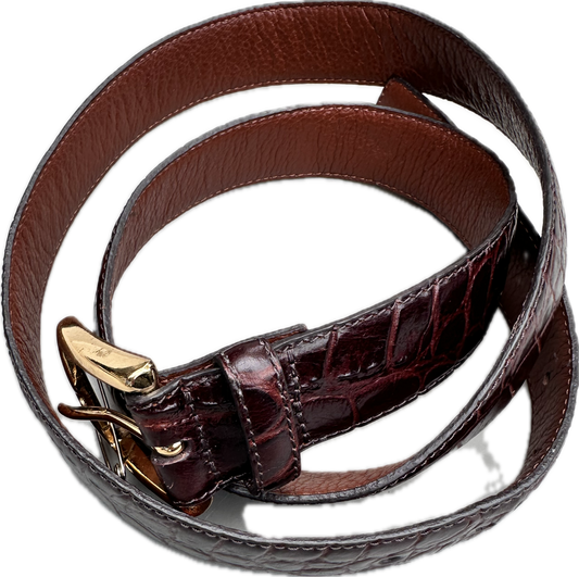 THE GENTLEMEN: Michael’s Fold Buckle Brown Leather Belt (36)