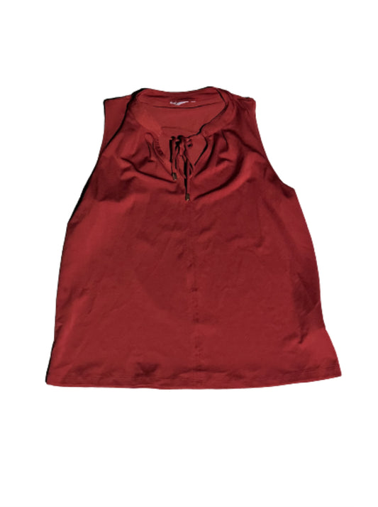 MAD MEN: Megan’s 1960s Red sleeveless silky Shirt (S)