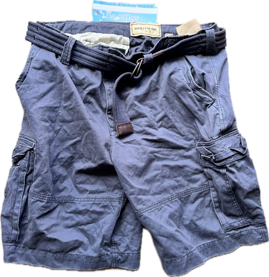 The Office: Stanley's Society of One Cargo Blue Shorts & Belt (46)