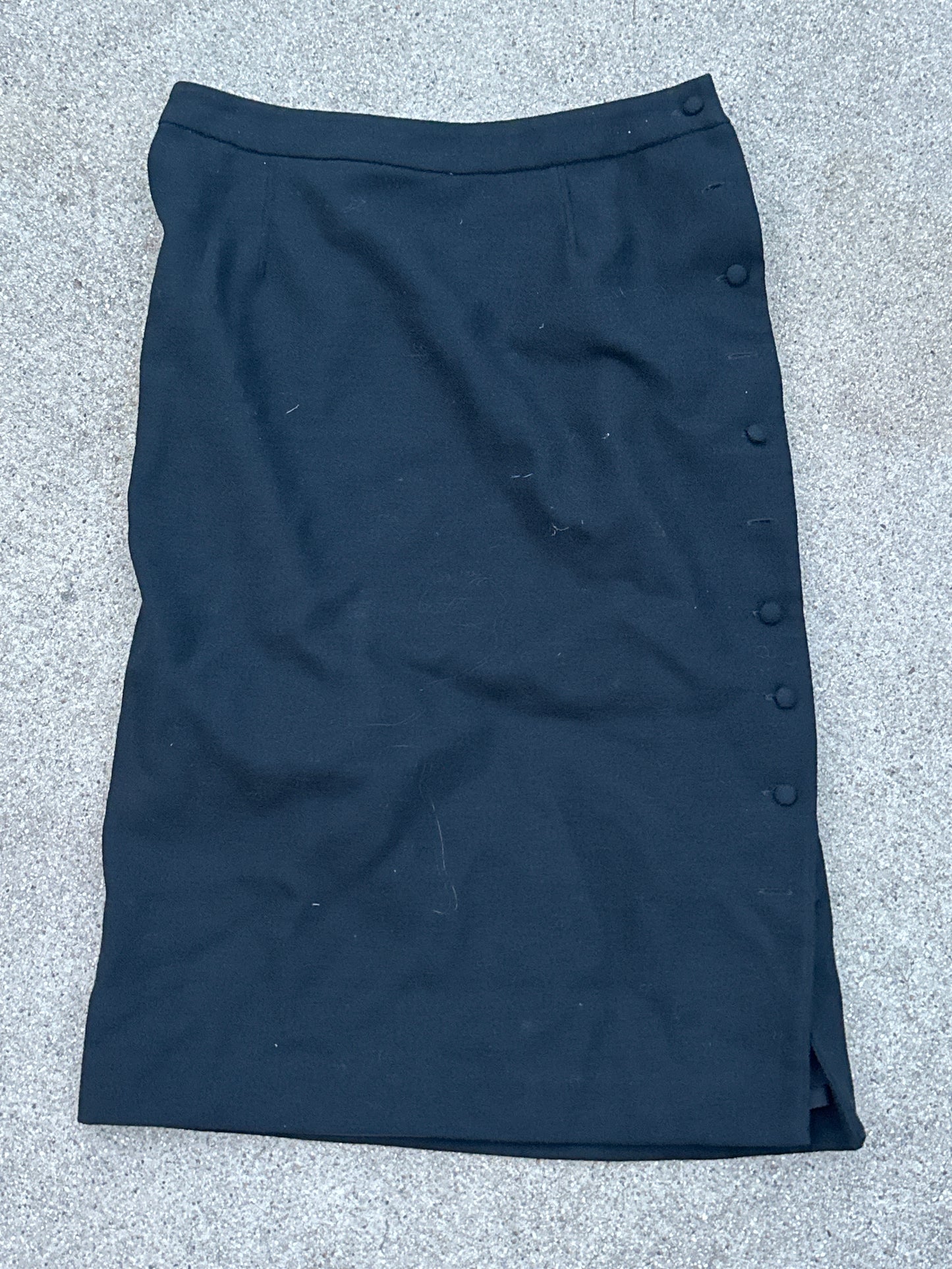MAD MEN: Peggy Olson's HERO Vintage Black Side Button Skirt (S)