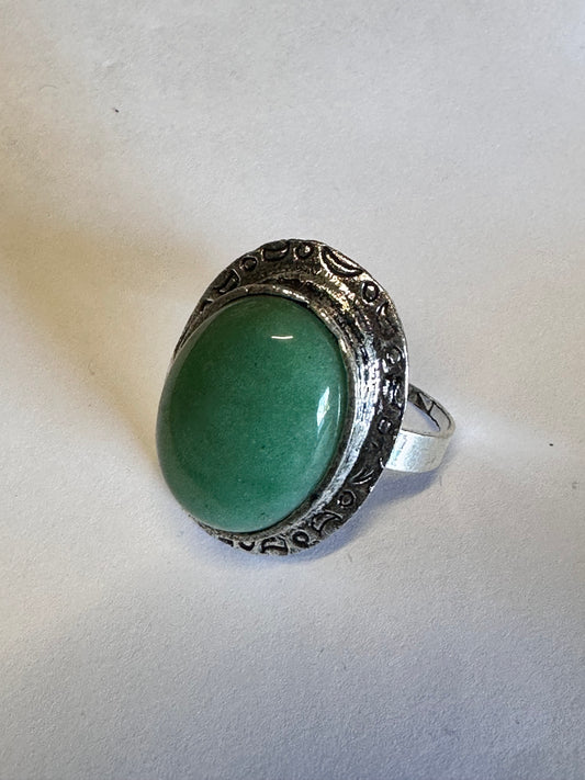 MAD MEN: Megan Draper Mid-Century l adjustable silver Stone Ring