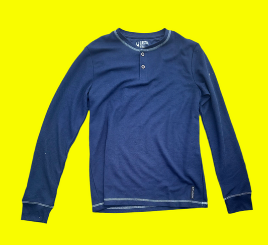 NEW GIRL: Nick Miller's SPIDER stripe Pull over Long Sleeve Shirt (M)