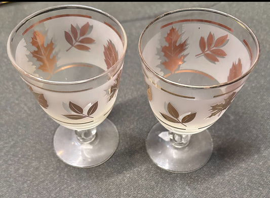 MAD MEN: Betty's Mid-Century Autumn Themed Wine Glass Set (2)