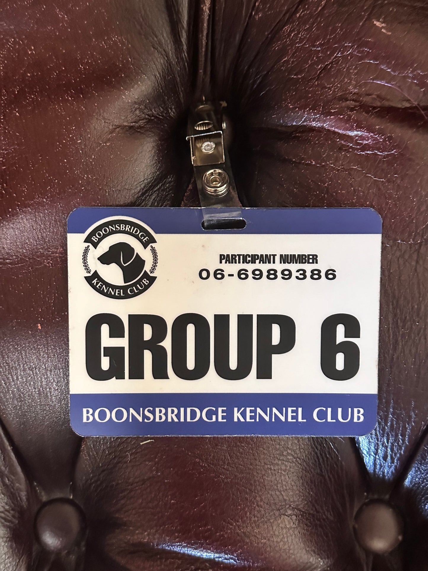 PARKS AND RECREATION: BOONSBRIDGE KENNEL CLUB GROUP HERO Participant Number Badge