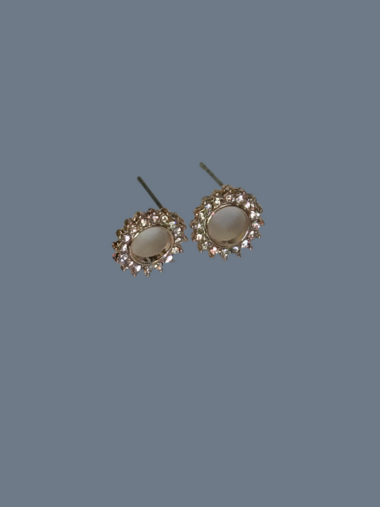 AHS Hotel: The Countess' Gold Circle faux Diamond Earrings