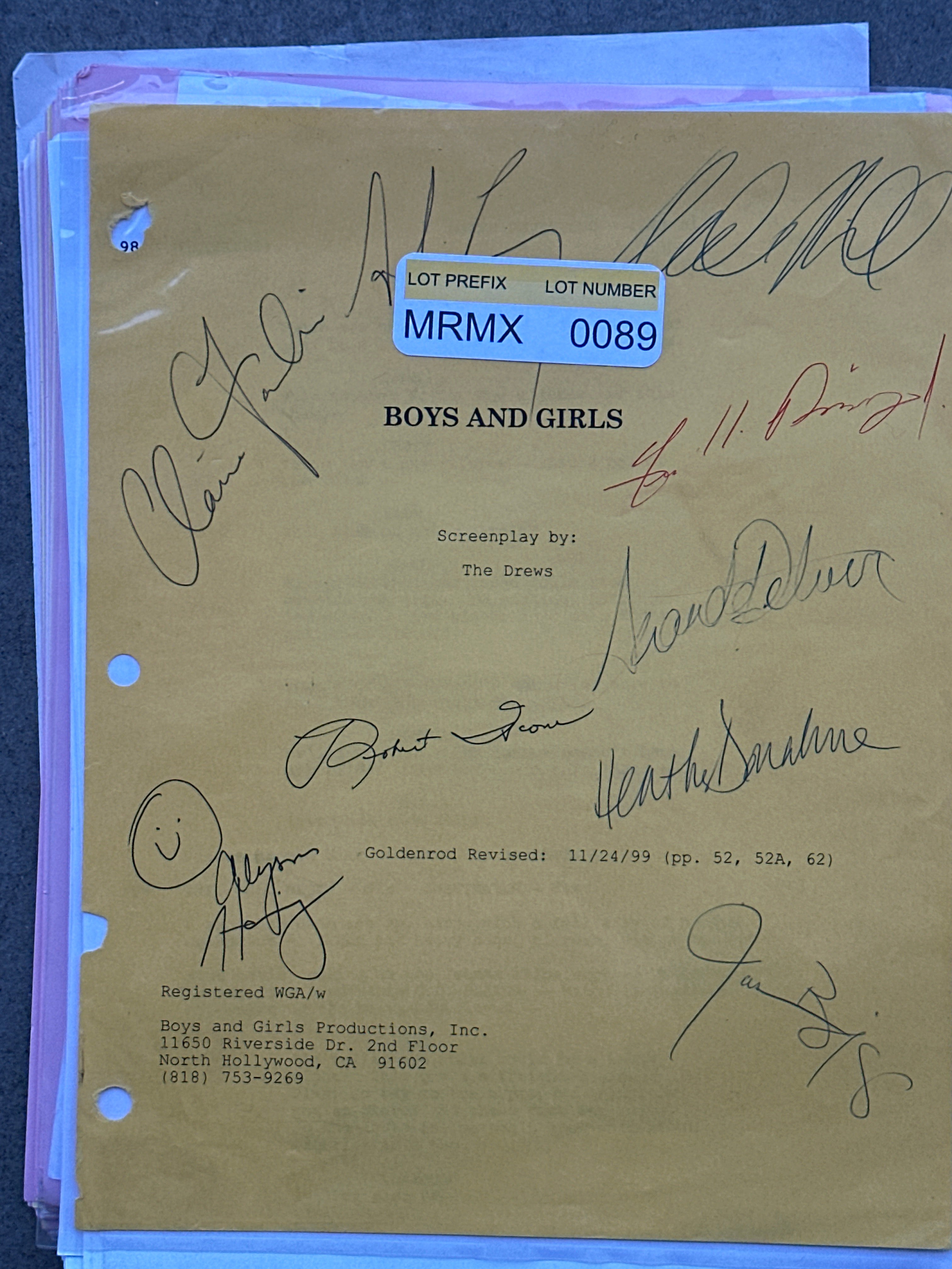 BOYS AND GIRLS screenplay: Director & Cast Signed Script from The MIRA ...