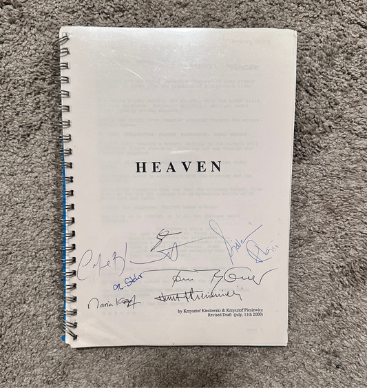 HEAVEN MOVIE: Director and Cast Signed Script from MIRAMAX Archive