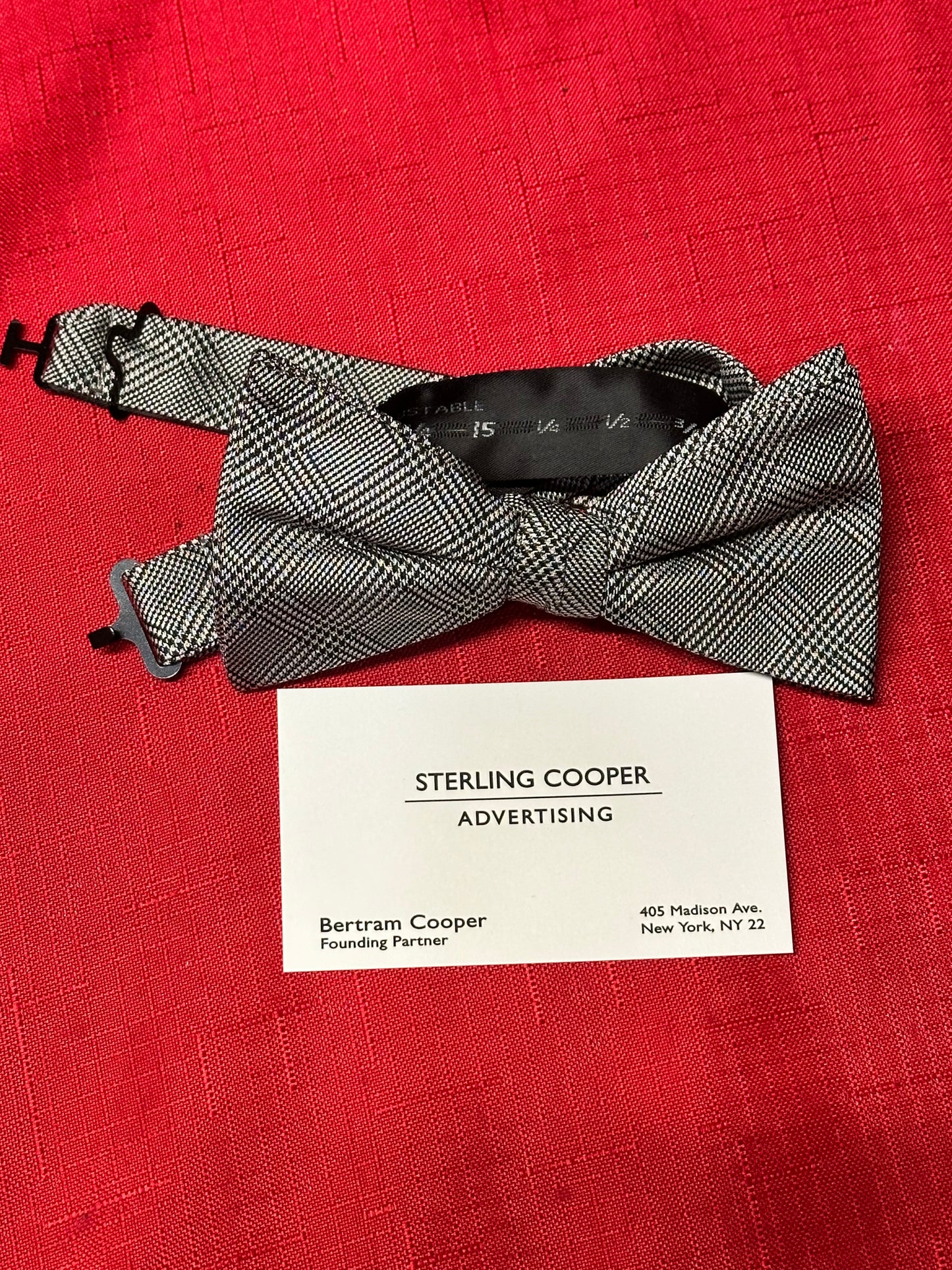 Mad Men: Bertram Cooper’s 1940s Bow Necktie and Sterling Cooper Business Card