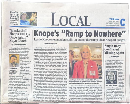PARKS AND RECREATION: Leslie Knope Front Page Headlines Set Decoration Collectible